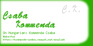 csaba kommenda business card